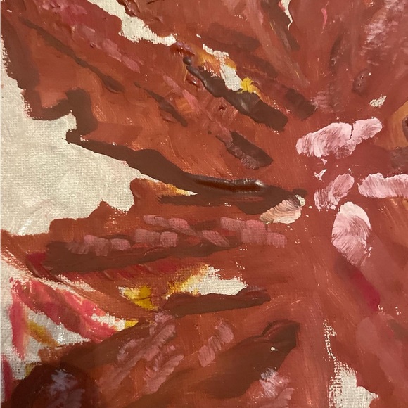 Poinsettia Painting on Canvas - Picture 2 of 3